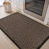 imagePADOOR Kitchen Rugs and Mats Non Slip Washable Super Absorbent Runner Rugs for Kitchen Rubber Backed Kitchen Sink Mats Standing Mat for Floor 17quotx24quot BrownBlack Pattern