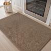 imagePADOOR Kitchen Rugs and Mats Non Slip Washable Super Absorbent Runner Rugs for Kitchen Rubber Backed Kitchen Sink Mats Standing Mat for Floor 17quotx24quot BrownBrown Pattern