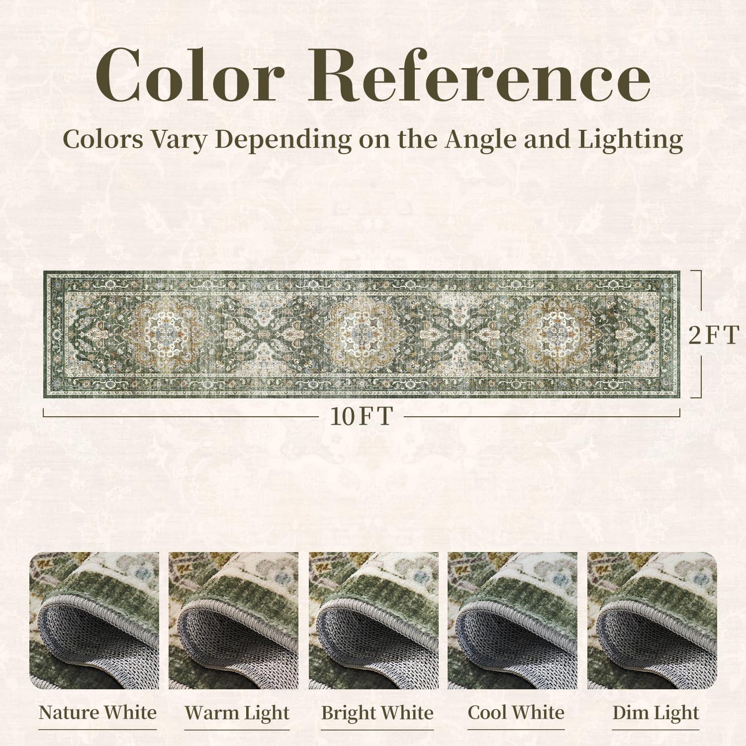 imagePADOORVintage Area Rug 5X7 Rugs for Living RoomSoft Beige Rugs for BedroomMachine Washable Rugs Non Slip CarpetRug for Dining Room Living Room Bedside OfficeOlive