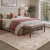 imagePADOORVintage Area Rug 5X7 Rugs for Living RoomSoft Beige Rugs for BedroomMachine Washable Rugs Non Slip CarpetRug for Dining Room Living Room Bedside OfficePink