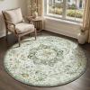 imagePADOORVintage Area Rug 5X7 Rugs for Living RoomSoft Beige Rugs for BedroomMachine Washable Rugs Non Slip CarpetRug for Dining Room Living Room Bedside OfficeGreen