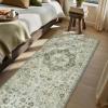 imagePADOORVintage Area Rug 5X7 Rugs for Living RoomSoft Beige Rugs for BedroomMachine Washable Rugs Non Slip CarpetRug for Dining Room Living Room Bedside OfficeGreen