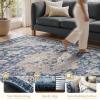 imagePADOORVintage Area Rug 5X7 Rugs for Living RoomSoft Beige Rugs for BedroomMachine Washable Rugs Non Slip CarpetRug for Dining Room Living Room Bedside OfficeBlue