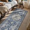 imagePADOORVintage Area Rug 5X7 Rugs for Living RoomSoft Beige Rugs for BedroomMachine Washable Rugs Non Slip CarpetRug for Dining Room Living Room Bedside OfficeBlue