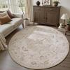 imagePADOORVintage Area Rug 5X7 Rugs for Living RoomSoft Beige Rugs for BedroomMachine Washable Rugs Non Slip CarpetRug for Dining Room Living Room Bedside OfficeBeige