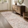 imagePADOORVintage Area Rug 5X7 Rugs for Living RoomSoft Beige Rugs for BedroomMachine Washable Rugs Non Slip CarpetRug for Dining Room Living Room Bedside OfficePink