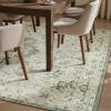 imagePADOORVintage Area Rug 5X7 Rugs for Living RoomSoft Beige Rugs for BedroomMachine Washable Rugs Non Slip CarpetRug for Dining Room Living Room Bedside OfficeGreen