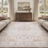 imagePADOORVintage Area Rug 5X7 Rugs for Living RoomSoft Beige Rugs for BedroomMachine Washable Rugs Non Slip CarpetRug for Dining Room Living Room Bedside OfficeBeige