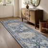 imagePADOORVintage Area Rug 5X7 Rugs for Living RoomSoft Beige Rugs for BedroomMachine Washable Rugs Non Slip CarpetRug for Dining Room Living Room Bedside OfficeBlue