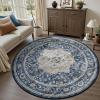 imagePADOORVintage Area Rug 5X7 Rugs for Living RoomSoft Beige Rugs for BedroomMachine Washable Rugs Non Slip CarpetRug for Dining Room Living Room Bedside OfficeBlue
