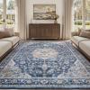 imagePADOORVintage Area Rug 5X7 Rugs for Living RoomSoft Beige Rugs for BedroomMachine Washable Rugs Non Slip CarpetRug for Dining Room Living Room Bedside OfficeBlue
