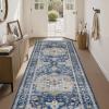 imagePADOORVintage Area Rug 5X7 Rugs for Living RoomSoft Beige Rugs for BedroomMachine Washable Rugs Non Slip CarpetRug for Dining Room Living Room Bedside OfficeBlue