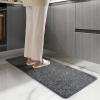 imagePADOOR Kitchen Rugs Mat 20quotX 47quot Soft Kitchen Mats for Floor Rubber Backed Kitchen Mat Anti Slippery and Machine Washable Resist Dirt Kitchen Runner Rug for in Front of Sink Laundry Grey