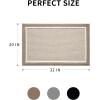 imagePADOOR KitchenMats for Floor 100 Polypropylene Kitchen Rugs Non Slip Washable Durable Dirt Resist TPR Backed Kitchen Floor Mat 20quotx32quot BlackBeige