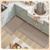 imagePADOOR KitchenRugs Non Slip Washable KitchenMats for Floor Super Absorbent Kitchen Floor Mat Rubber Backing Kitchen Runner Rug Comfort Standing Mats in Front of Sink 20quotx32quot BeigeBeige
