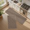 imagePADOOR KitchenRugs Non Slip Washable KitchenMats for Floor Super Absorbent Kitchen Floor Mat Rubber Backing Kitchen Runner Rug Comfort Standing Mats in Front of Sink 20quotx32quot BeigeBrown