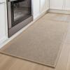 imagePADOOR Kitchen Mats for FloorAnti Fatigue Kitchen Rugs Non Slip Washable Super Absorbent Soft Durable Woven Kitchen Sink Rug Easy to Clean Comfort Kitchen Floor Mat for Sink Laundry 20quotx32quot GreyBeige