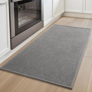 imagePADOOR Kitchen Mats for FloorAnti Fatigue Kitchen Rugs Non Slip Washable Super Absorbent Soft Durable Woven Kitchen Sink Rug Easy to Clean Comfort Kitchen Floor Mat for Sink Laundry 20quotx32quot GreyGrey