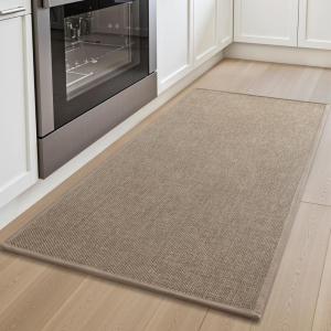 imagePADOOR Kitchen Mats for FloorAnti Fatigue Kitchen Rugs Non Slip Washable Super Absorbent Soft Durable Woven Kitchen Sink Rug Easy to Clean Comfort Kitchen Floor Mat for Sink Laundry 20quotx32quot GreyTan