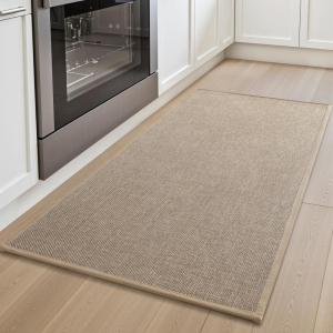 imagePADOOR Kitchen Mats for FloorAnti Fatigue Kitchen Rugs Non Slip Washable Super Absorbent Soft Durable Woven Kitchen Sink Rug Easy to Clean Comfort Kitchen Floor Mat for Sink Laundry 20quotx32quot GreyBeige