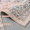 imageWashable Area Rug 2x6  Runner Rug for Hallways Non Slip Low Pile Floor Hallway Runner Carpet Ultra Soft Vintage Rug for Entryway Bedroom Beside Kitchen Home Indoor BluePink