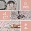 imageWashable Area Rug 2x6  Runner Rug for Hallways Non Slip Low Pile Floor Hallway Runner Carpet Ultra Soft Vintage Rug for Entryway Bedroom Beside Kitchen Home Indoor BluePink