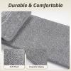 imagePADOOR Stair Treads for Wooden Steps 15PC Peel and Stick Stair Treads Non Slip Indoor Durable Stair Runners Residue Free Washable Stair Carpet Treads for Kids and Dogs 8quotx30quot GreyGrey