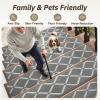 imagePADOOR Stair Treads for Wooden Steps 15PC Peel and Stick Stair Treads Non Slip Indoor Durable Stair Runners Residue Free Washable Stair Carpet Treads for Kids and Dogs 8quotx30quot GreyDiamond Grey