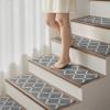 imagePADOOR Stair Treads for Wooden Steps 15PC Peel and Stick Stair Treads Non Slip Indoor Durable Stair Runners Residue Free Washable Stair Carpet Treads for Kids and Dogs 8quotx30quot GreyDiamond Grey