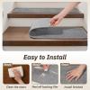 imagePADOOR Stair Treads for Wooden Steps 15PC Peel and Stick Stair Treads Non Slip Indoor Durable Stair Runners Residue Free Washable Stair Carpet Treads for Kids and Dogs 8quotx30quot GreyGrey
