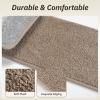 imagePADOOR Stair Treads for Wooden Steps 15PC Peel and Stick Stair Treads Non Slip Indoor Durable Stair Runners Residue Free Washable Stair Carpet Treads for Kids and Dogs 8quotx30quot GreyBeige