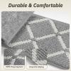imagePADOOR Stair Treads for Wooden Steps 15PC Peel and Stick Stair Treads Non Slip Indoor Durable Stair Runners Residue Free Washable Stair Carpet Treads for Kids and Dogs 8quotx30quot GreyDiamond Grey