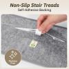 imagePADOOR Stair Treads for Wooden Steps 15PC Peel and Stick Stair Treads Non Slip Indoor Durable Stair Runners Residue Free Washable Stair Carpet Treads for Kids and Dogs 8quotx30quot GreyGrey