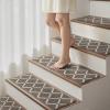 imagePADOOR Stair Treads for Wooden Steps 15PC Peel and Stick Stair Treads Non Slip Indoor Durable Stair Runners Residue Free Washable Stair Carpet Treads for Kids and Dogs 8quotx30quot GreyDiamond Brown