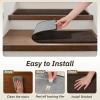 imagePADOOR Stair Treads for Wooden Steps 15PC Peel and Stick Stair Treads Non Slip Indoor Durable Stair Runners Residue Free Washable Stair Carpet Treads for Kids and Dogs 8quotx30quot GreyBrown