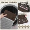 imagePADOOR Stair Treads for Wooden Steps 15PC Peel and Stick Stair Treads Non Slip Indoor Durable Stair Runners Residue Free Washable Stair Carpet Treads for Kids and Dogs 8quotx30quot GreyBrown