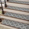 imagePADOOR Stair Treads for Wooden Steps 15PC Peel and Stick Stair Treads Non Slip Indoor Durable Stair Runners Residue Free Washable Stair Carpet Treads for Kids and Dogs 8quotx30quot GreyDiamond Grey
