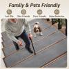 imagePADOOR Stair Treads for Wooden Steps 15PC Peel and Stick Stair Treads Non Slip Indoor Durable Stair Runners Residue Free Washable Stair Carpet Treads for Kids and Dogs 8quotx30quot GreyGrey