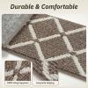 imagePADOOR Stair Treads for Wooden Steps 15PC Peel and Stick Stair Treads Non Slip Indoor Durable Stair Runners Residue Free Washable Stair Carpet Treads for Kids and Dogs 8quotx30quot GreyDiamond Brown