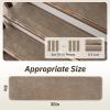 imagePADOOR Stair Treads for Wooden Steps 15PC Peel and Stick Stair Treads Non Slip Indoor Durable Stair Runners Residue Free Washable Stair Carpet Treads for Kids and Dogs 8quotx30quot GreyBeige