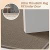 imageBath Mats for Bathroom Rugs Non Slip Washable Absorbent Bath Mats Quick DryUpgraded Soft PVC Backing Ultra Thin Bathroom Rug Fit Under DoorWashroom Mat Large Bath Rugs20quotx32quotBeigeBrown