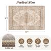 imagePADOORArea Rug 5X7 Rugs for Living RoomVintage Soft Green Rugs for BedroomMachine Washable Non Slip Rug for Dining Room Living Room Bedroom OfficeBeige