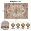 imagePADOORArea Rug 5X7 Rugs for Living RoomVintage Soft Green Rugs for BedroomMachine Washable Non Slip Rug for Dining Room Living Room Bedroom OfficeBrown