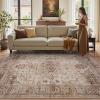 imagePADOORArea Rug 5X7 Rugs for Living RoomVintage Soft Green Rugs for BedroomMachine Washable Non Slip Rug for Dining Room Living Room Bedroom OfficeBrown