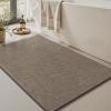 imageBath Mats for Bathroom Rugs Non Slip Washable Absorbent Bath Mats Quick DryUpgraded Soft PVC Backing Ultra Thin Bathroom Rug Fit Under DoorWashroom Mat Large Bath Rugs20quotx32quotBeigeBrown