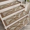 imagePADOOR Stair Treads for Wooden Steps15 Pack Peel and Stick Stair Treads Indoor3D Adhesive Stair Runner for KidsElders and Pets Washable Carpet for Stairs8quotx30quotGreyCircle Brown