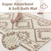 imagePADOORWaffle Bath MatSuper Absorbent Bath Mats for Bathroom Machine Washable Non Slip Bathroom Rug with Tassels Soft Bathroom Mat for Laundry Room BedroomCream ampamp Brown 17quotx28quotCream
