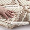 imagePADOORWaffle Bath MatSuper Absorbent Bath Mats for Bathroom Machine Washable Non Slip Bathroom Rug with Tassels Soft Bathroom Mat for Laundry Room BedroomCream ampamp Brown 17quotx28quotCream