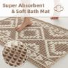 imagePADOORWaffle Bath MatSuper Absorbent Bath Mats for Bathroom Machine Washable Non Slip Bathroom Rug with Tassels Soft Bathroom Mat for Laundry Room BedroomCream ampamp Brown 17quotx28quotBrown