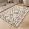 imagePADOORWaffle Bath MatSuper Absorbent Bath Mats for Bathroom Machine Washable Non Slip Bathroom Rug with Tassels Soft Bathroom Mat for Laundry Room BedroomCream ampamp Brown 17quotx28quotCream